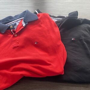 Tommy Hilfiger Red and Black Polo Shirts